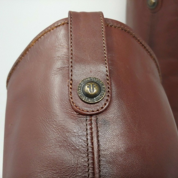 Frye Melissa Button Brown Leather Tall Boots Size 6 - Picture 2 of 5